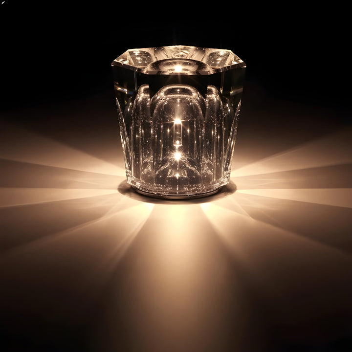 VÉLORIA Crystal Table Lamp | Diamond-Shaped Design & 360° Light Play | Cordless & USB Rechargeable | Up to 12 Hours of Light