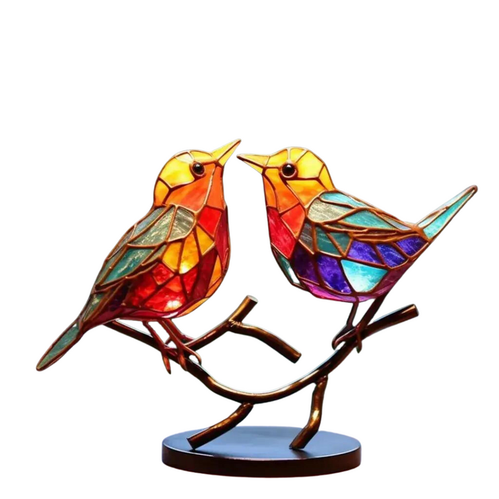 Colourful Birds on a Branch Decorative Figurine - ColorBirds