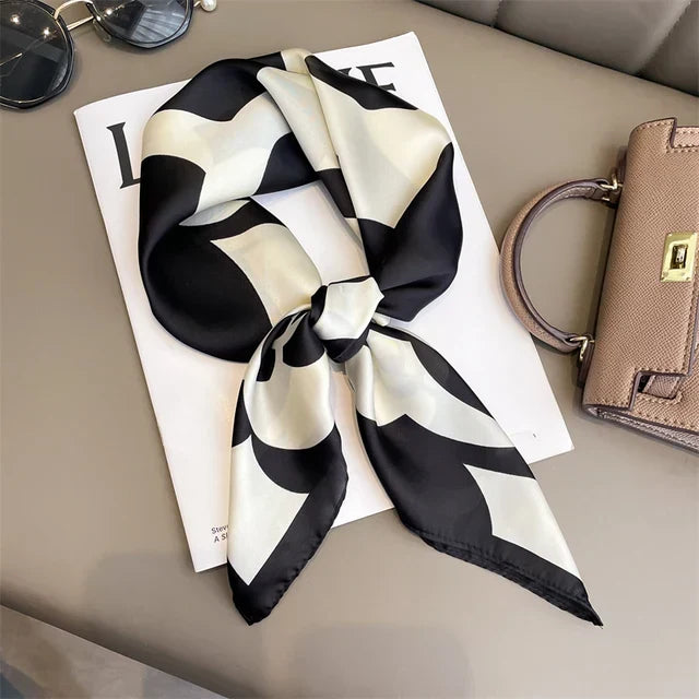 Faiha Silk Scarf | Luxury & Elegance | Stripe Pattern
