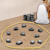 Magnetic Chess Game with Polished Stone Pieces and Portable Drawstring Bag Set