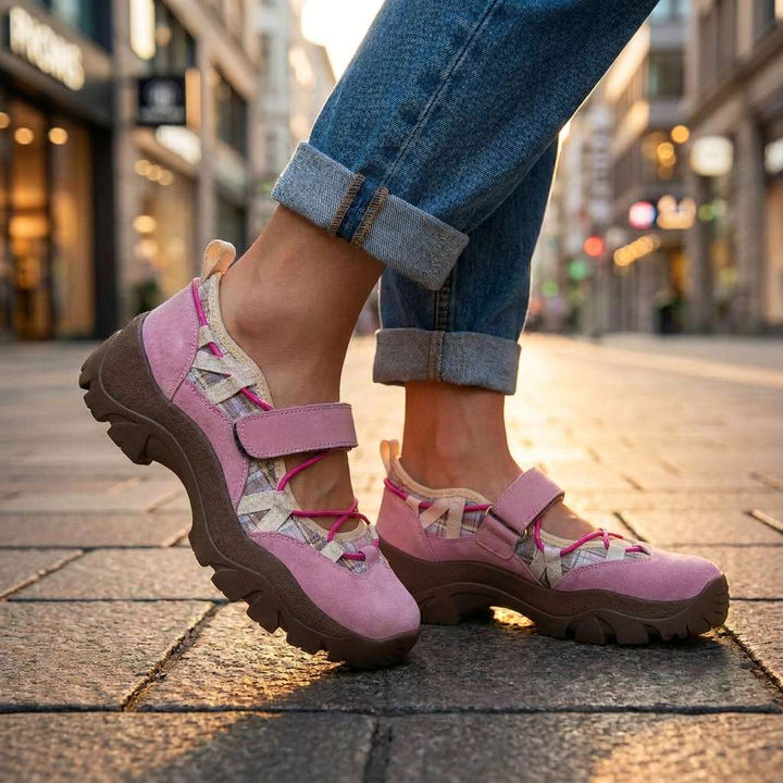 Women's comfort slippers with hook-and-loop strap | Lightweight slip-on shoes