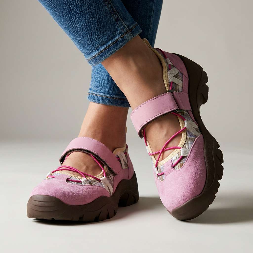 Women's comfort slippers with hook-and-loop strap | Lightweight slip-on shoes