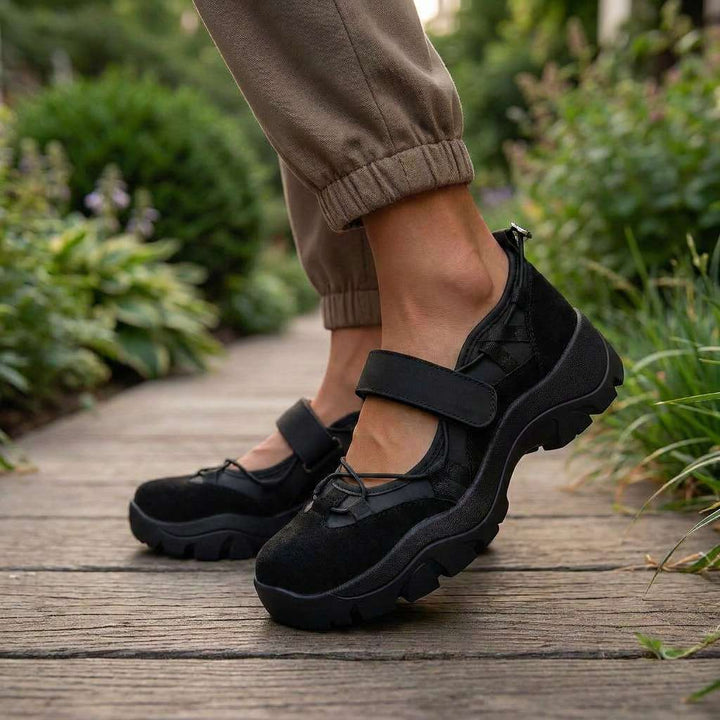 Women's comfort slippers with hook-and-loop strap | Lightweight slip-on shoes