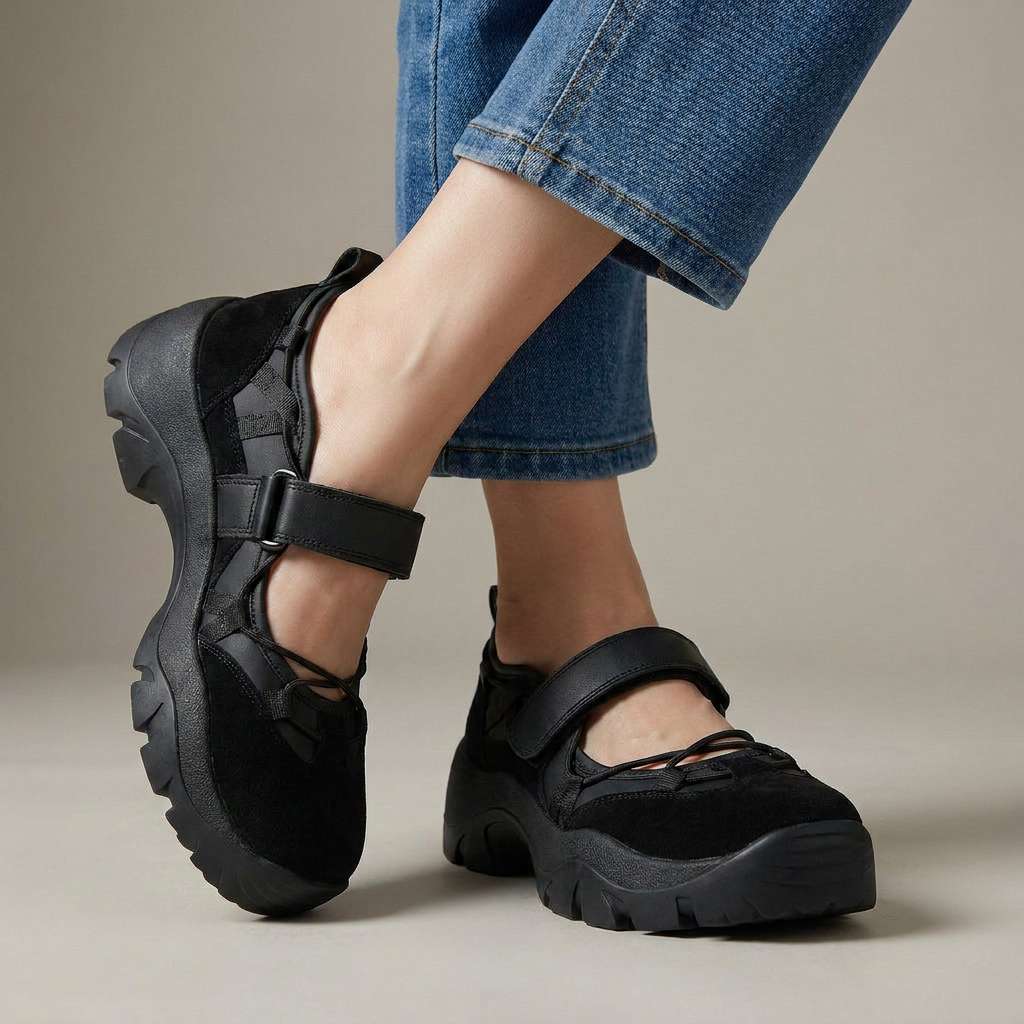 Women's comfort slippers with hook-and-loop strap | Lightweight slip-on shoes