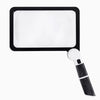 Magnifying Glass with Light LED Reading Handheld Rectangular Folding Handle Magnifier
