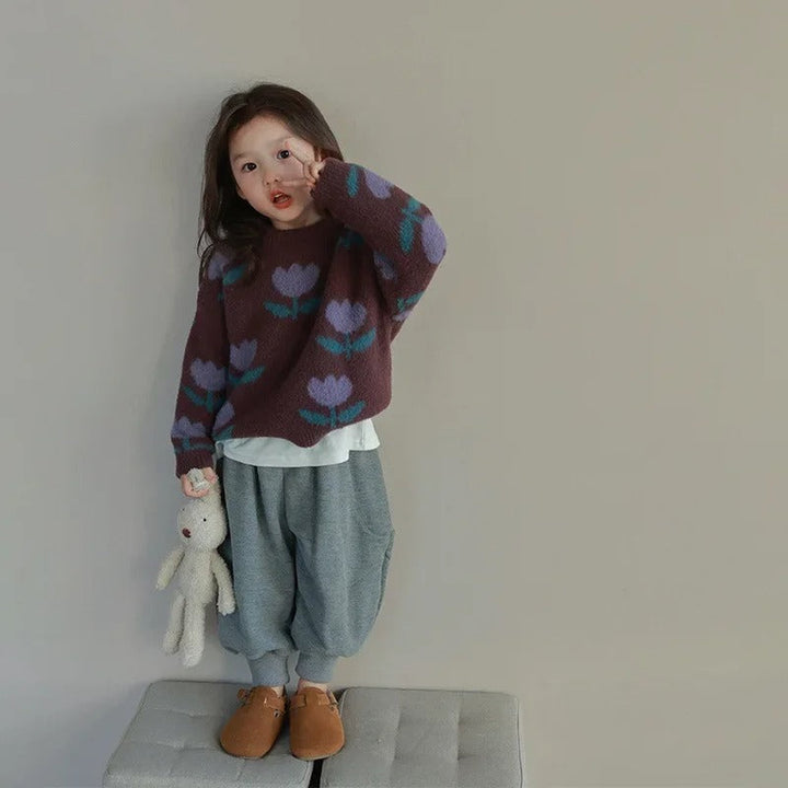Evdokia  – Sweater with Flowers for Kids