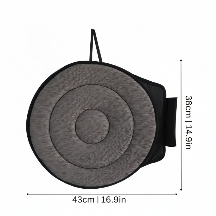 Memory Foam Swivel Seat Cushion with Rotating Base and Textured Fabric Cover