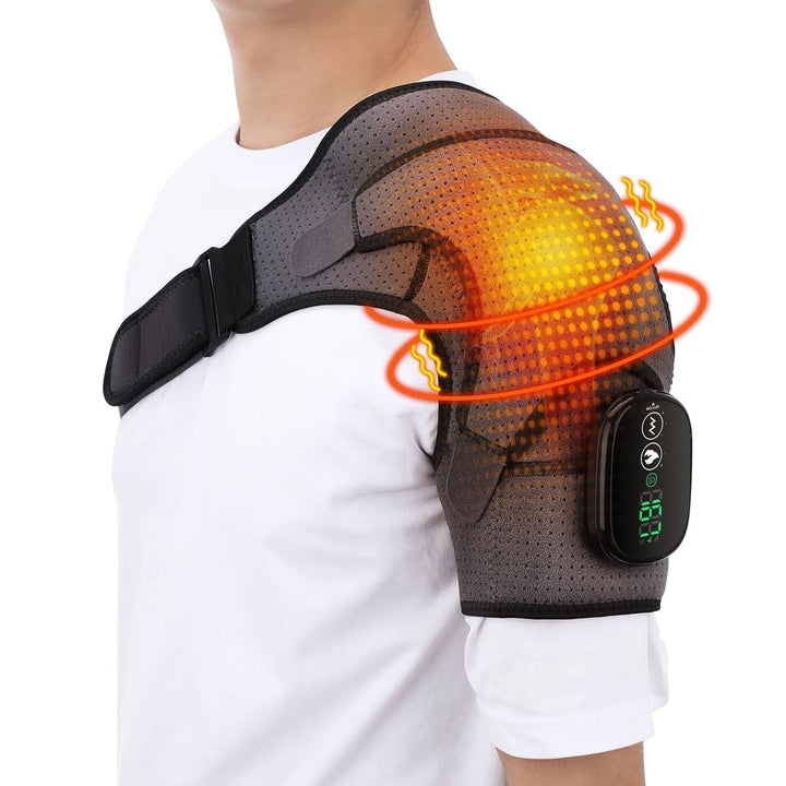 Electric Shoulder Heating Pad with Vibration Massage and Heat Pack for Pain