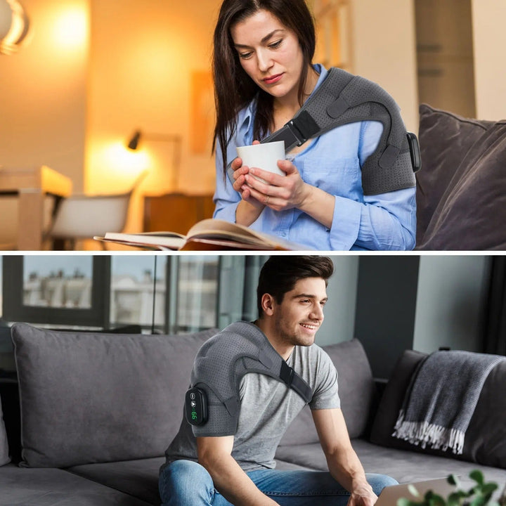 Electric Shoulder Heating Pad with Vibration Massage and Heat Pack for Pain