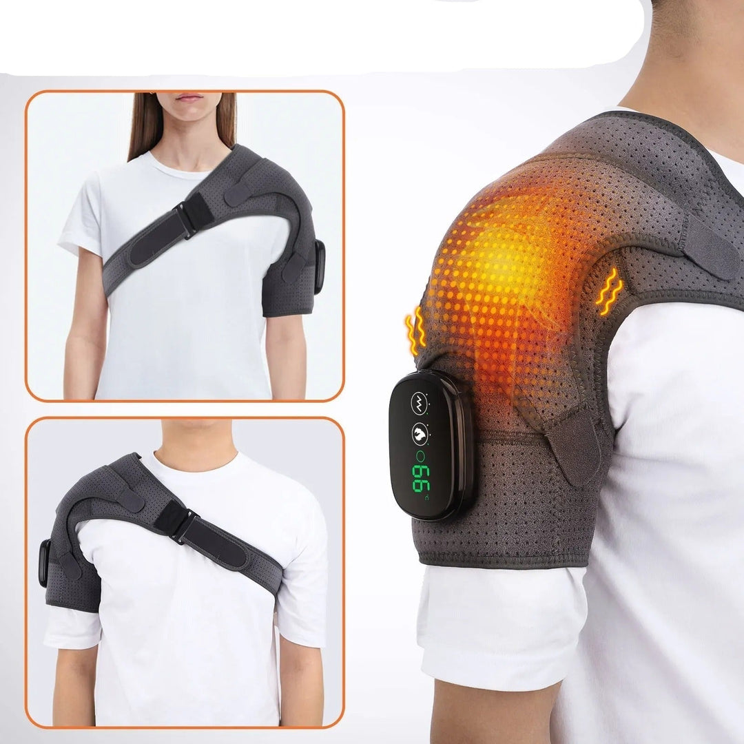 Electric Shoulder Heating Pad with Vibration Massage and Heat Pack for Pain