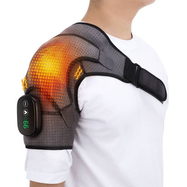 Electric Shoulder Heating Pad with Vibration Massage and Heat Pack for Pain