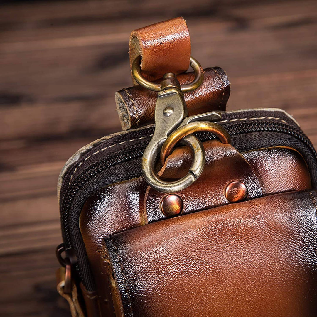 Men's High-Quality Leather Belt Bag - Guardian Leather