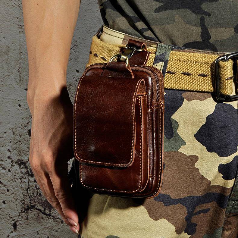 Men's High-Quality Leather Belt Bag - Guardian Leather