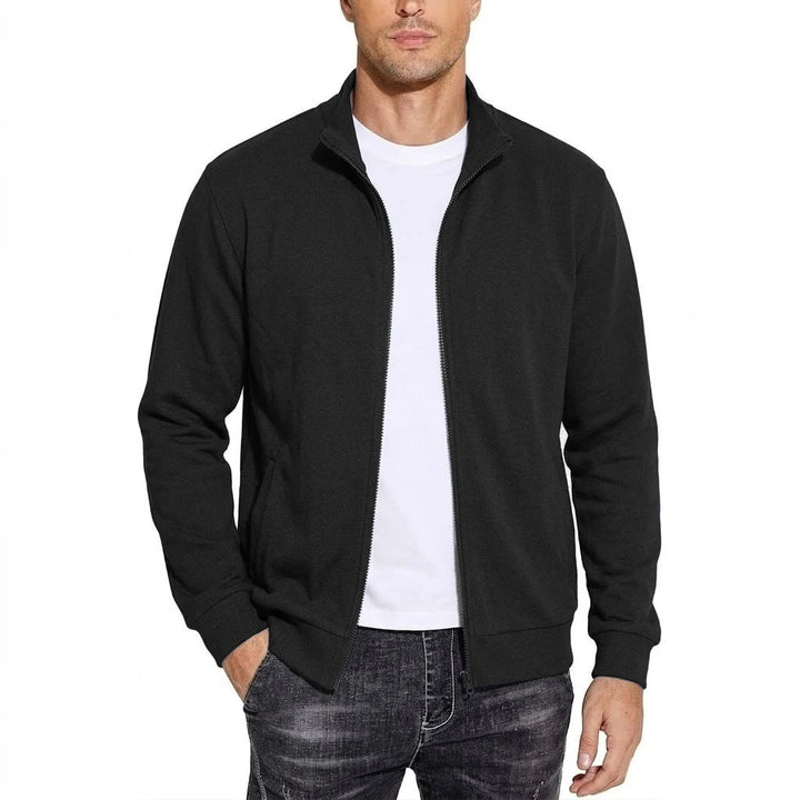 Men's zip-up cotton sweatshirt jacket, breathable, classic relaxed fit