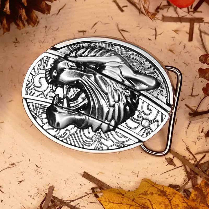 Oval Metal Cowboy Belt Buckle