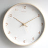 Minimalist Analog Wooden Wall Clock Silent Round 10 Inch Quiet