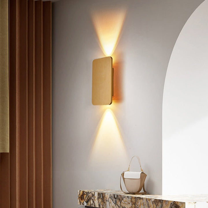 Modern Contemporary Wall Sconce LED Rectangular Flush Mount Metal Light Fixture Indoor