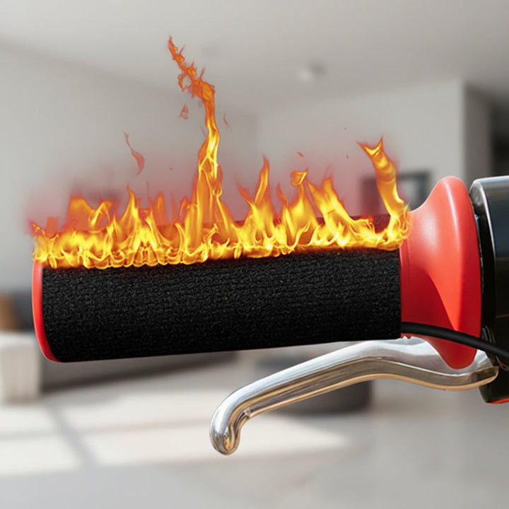 Motorcycle Heated Grips with USB Temperature Control and Non-Slip Fabric Covers