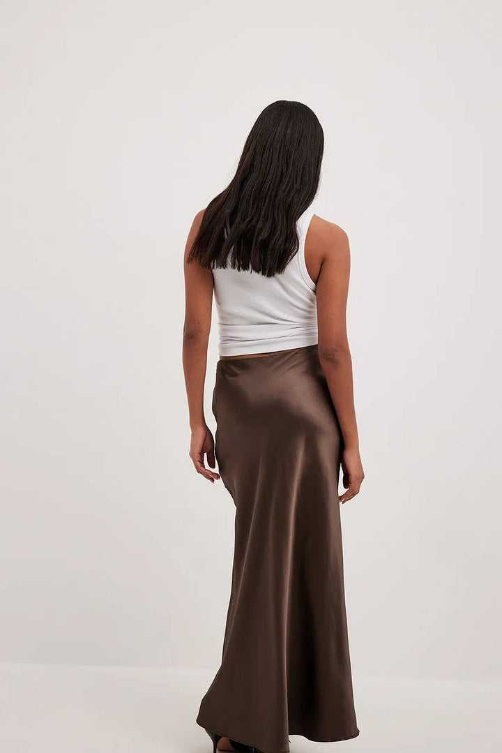 High-Waisted Satin Skirt – Leona