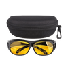 Night Driving Glasses Anti-Glare Yellow Lens Wrap-Around Travel Case
