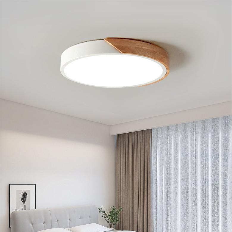 Nordic Wooden Macaron-Shaped Ceiling Lamp for Modern Spaces