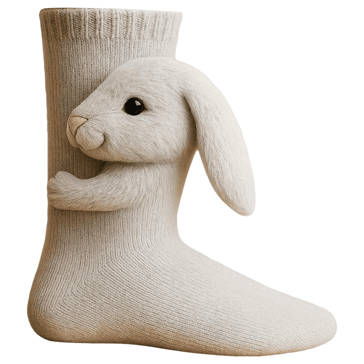 Novelty Socks Animal Crew Length Plush 3D Ribbed Knit Gift Character
