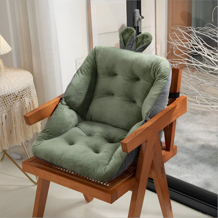 Office Chair Cushion with Backrest Tufted Plush Velvet Seat