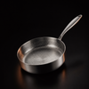 Hammered titanium frying pan with high sides