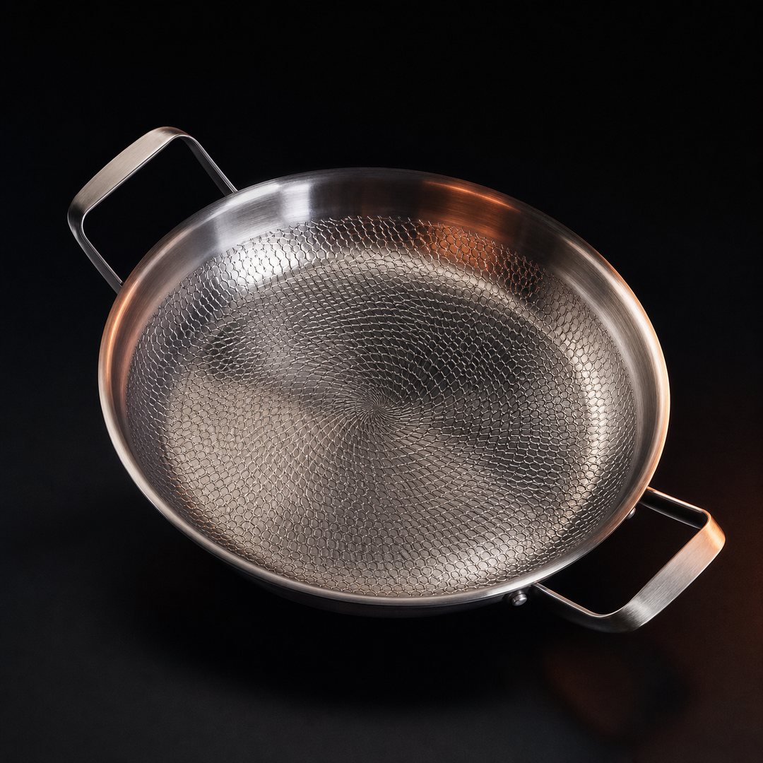 Hammered Titanium Pan with Two Handles