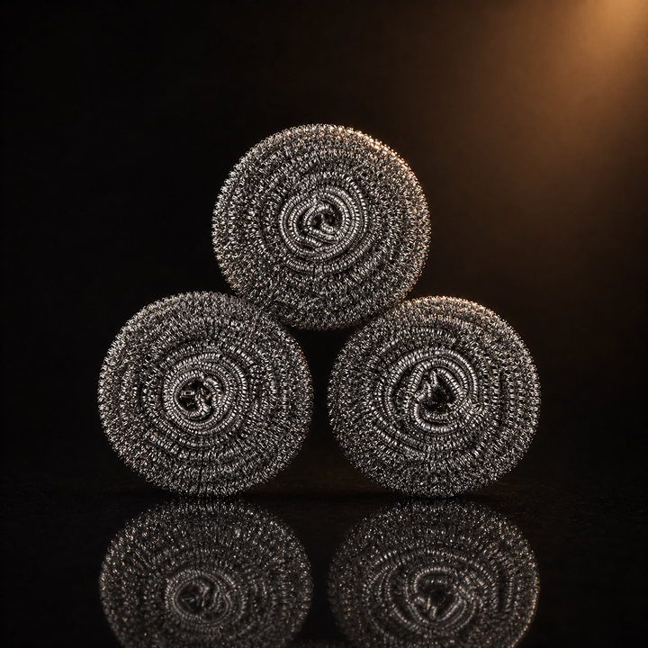 Titanium Pan Scrubbers | Rust-Free Cleaning Coils (Set of 3)