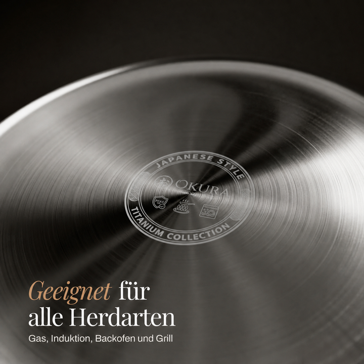 Hand-hammered titanium wok with flat base
