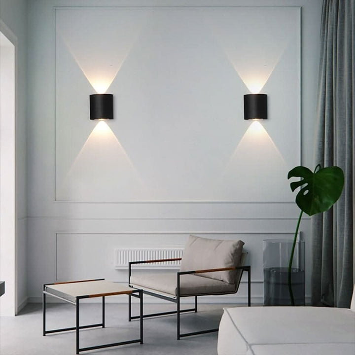 Outdoor Wall Sconce Light Waterproof LED Fixture Curved Up Down Beam Modern
