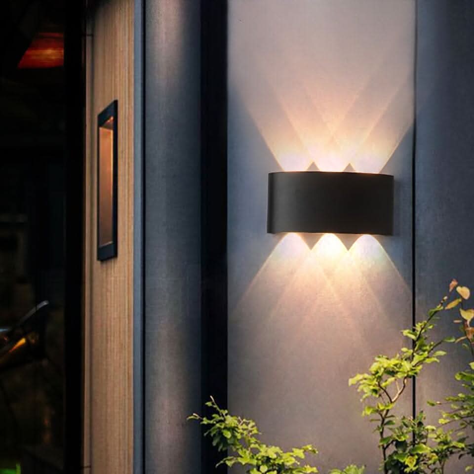 Outdoor Wall Sconce Light Waterproof LED Fixture Curved Up Down Beam Modern