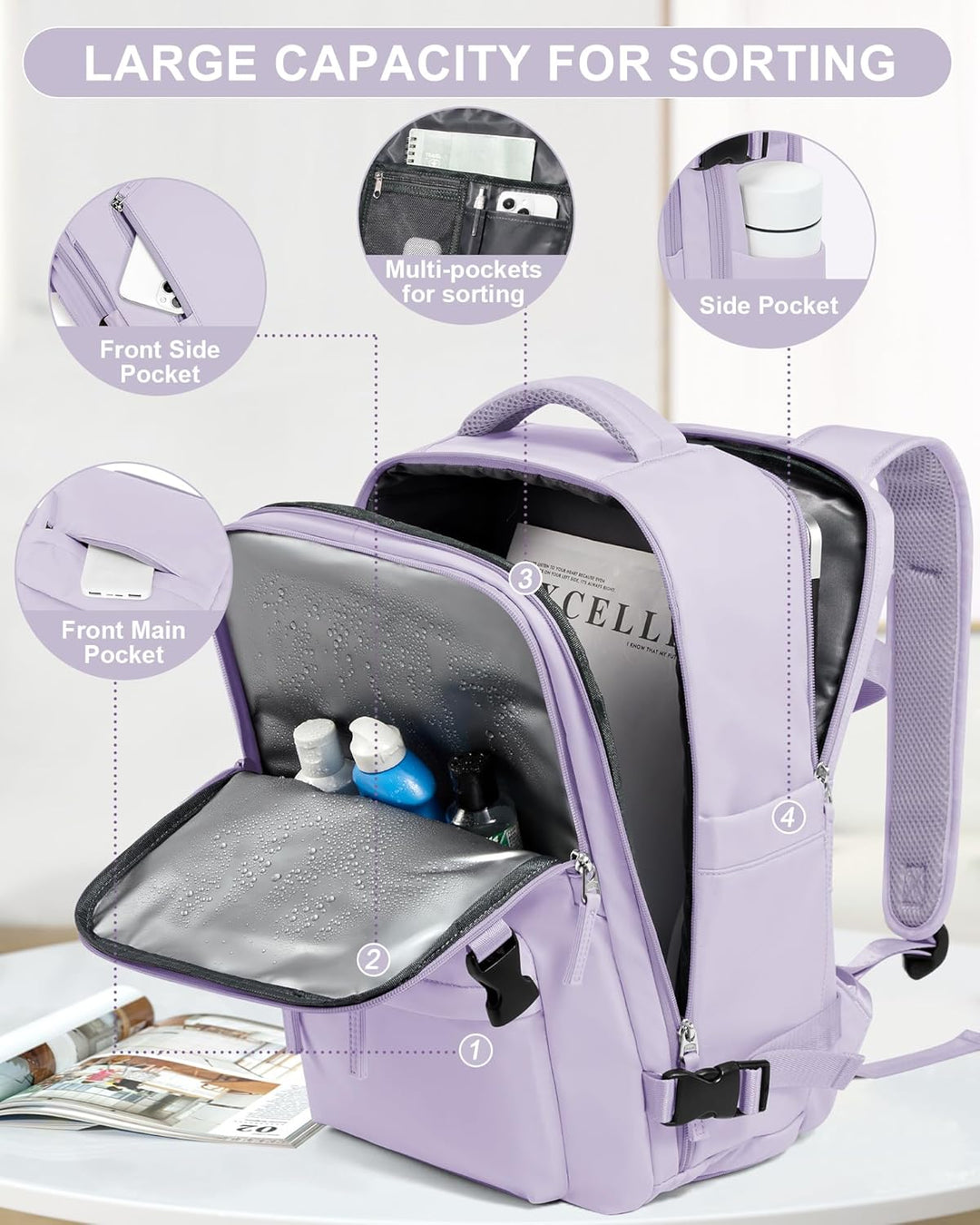 Multi-Compartment Laptop Bag with Adjustable Strap