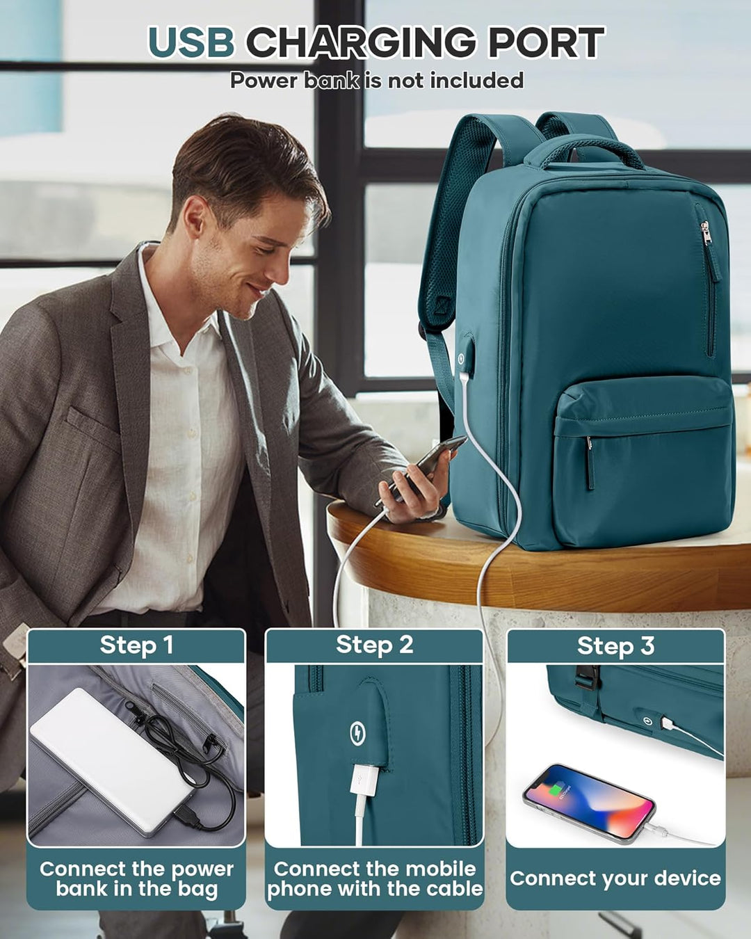 Multi-Compartment Laptop Bag with Adjustable Strap