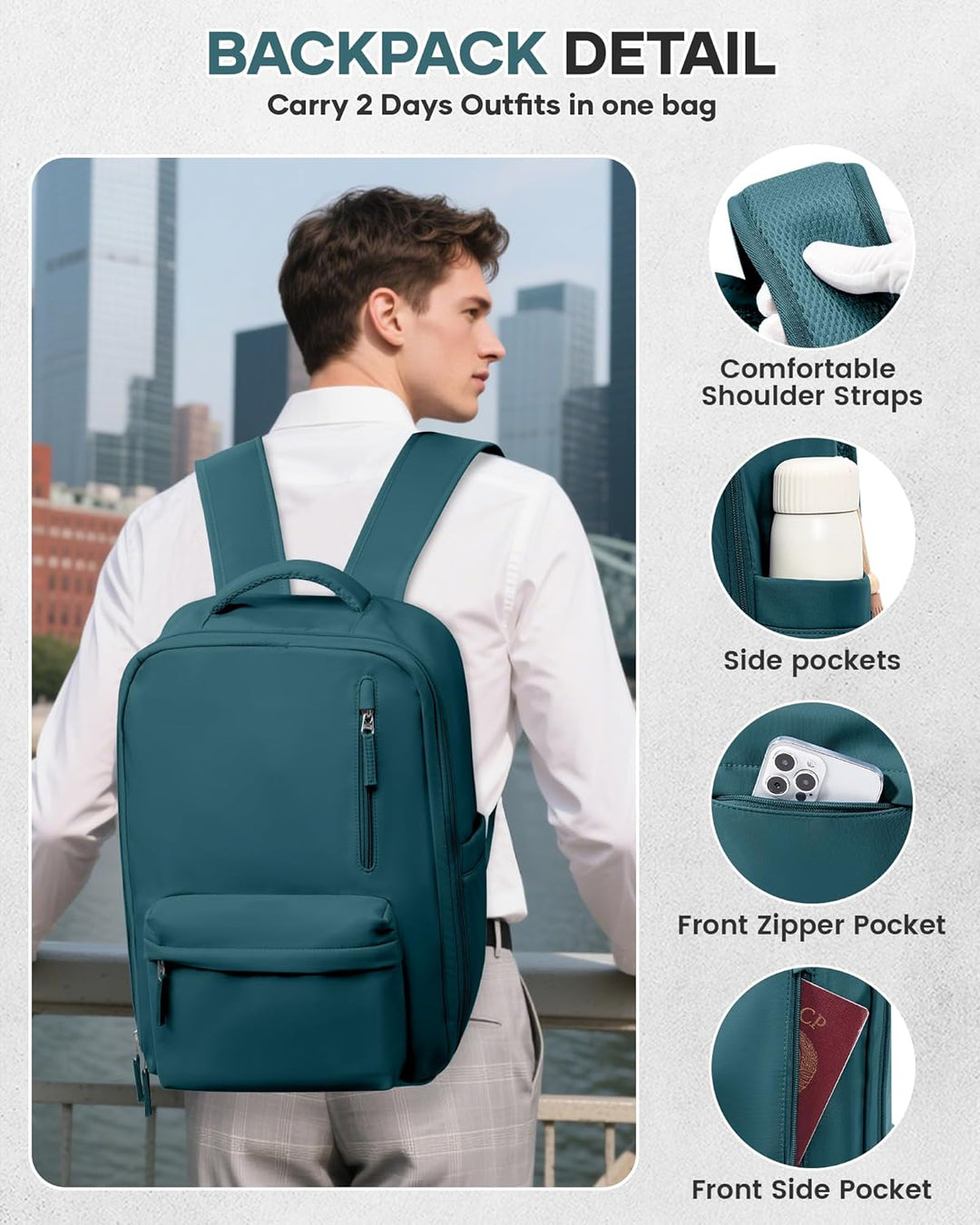 Multi-Compartment Laptop Bag with Adjustable Strap
