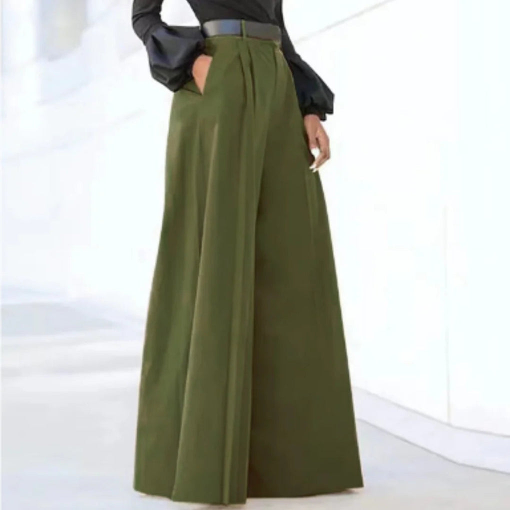 Women’s Wide-Leg Trousers – Solid Color Elegance for Every Occasion