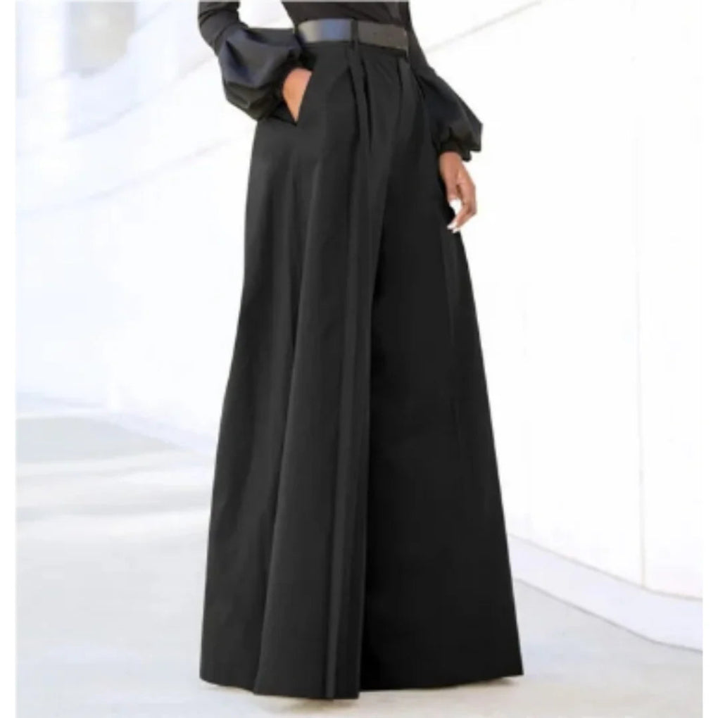 Women’s Wide-Leg Trousers – Solid Color Elegance for Every Occasion