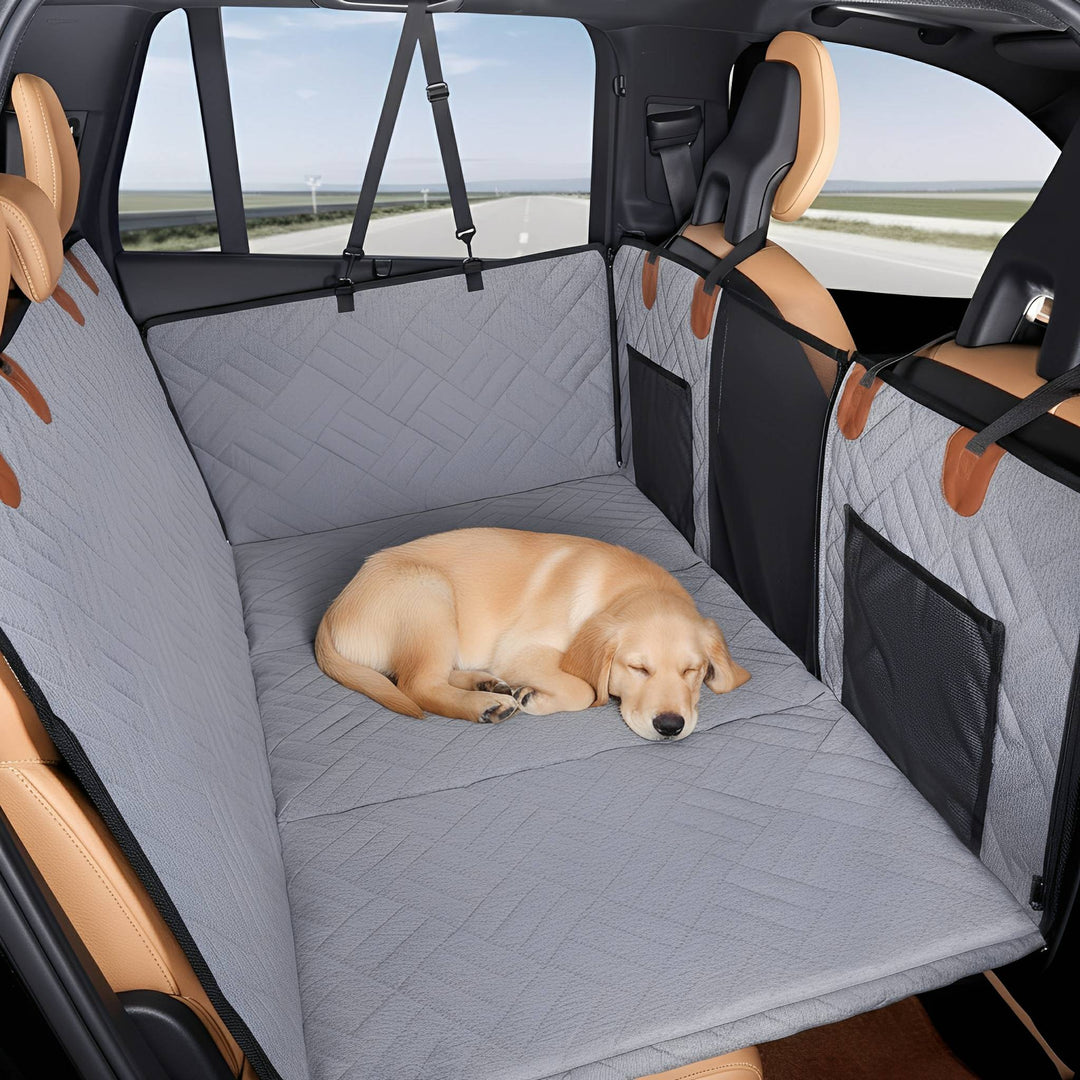Waterproof Dog Back Seat Extender with Rigid Base and Memory Foam Bed