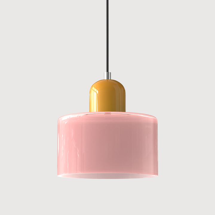 Mid-Century Modern Pendant Light Fixture with Warm White and Two-Tier Frosted Glass Shade