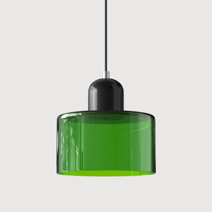 Mid-Century Modern Pendant Light Fixture with Warm White and Two-Tier Frosted Glass Shade