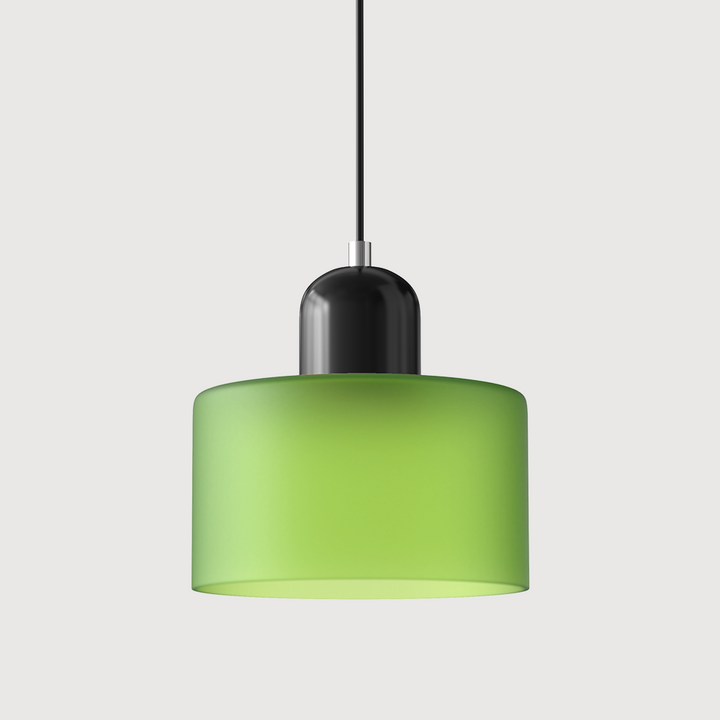 Mid-Century Modern Pendant Light Fixture with Warm White and Two-Tier Frosted Glass Shade