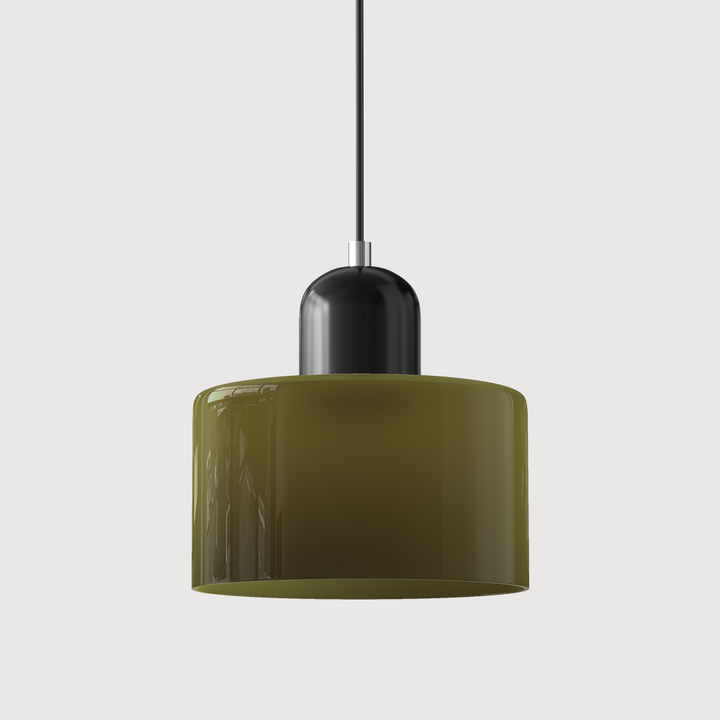 Mid-Century Modern Pendant Light Fixture with Warm White and Two-Tier Frosted Glass Shade