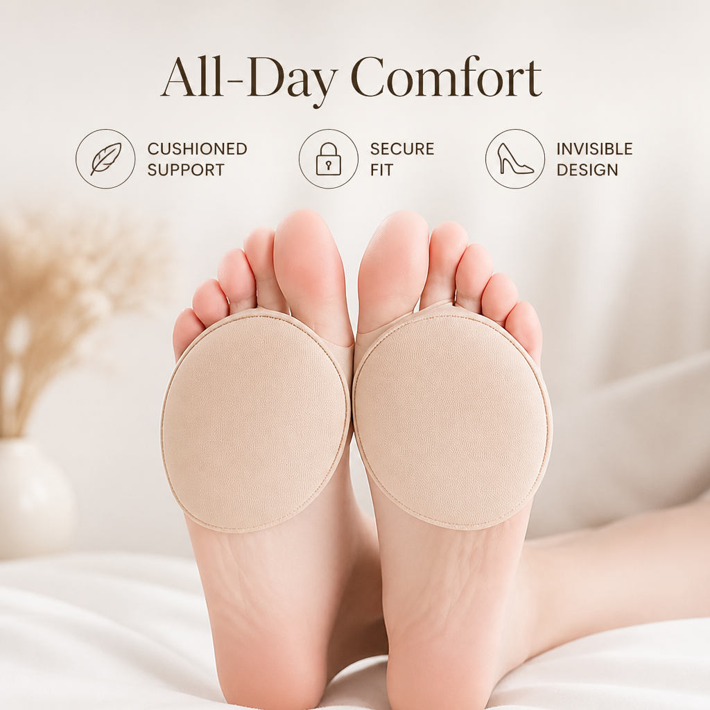 Cushioned Gel Insoles with Non-Slip Grip, Invisible Fit for Heels, Flats and Trainers