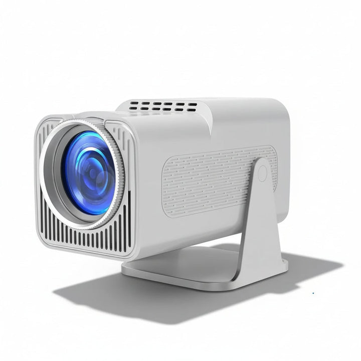 Portable Mini Smart Projector with Rotating Stand and Remote Control Quiet