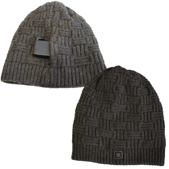 Rechargeable Heated Winter Beanie Hat with Ear Flaps and 3400mah Battery Skull Cap