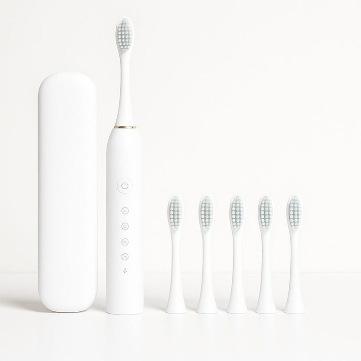 Rechargeable Sonic Electric Toothbrush with Timer and Soft Contoured Bristles