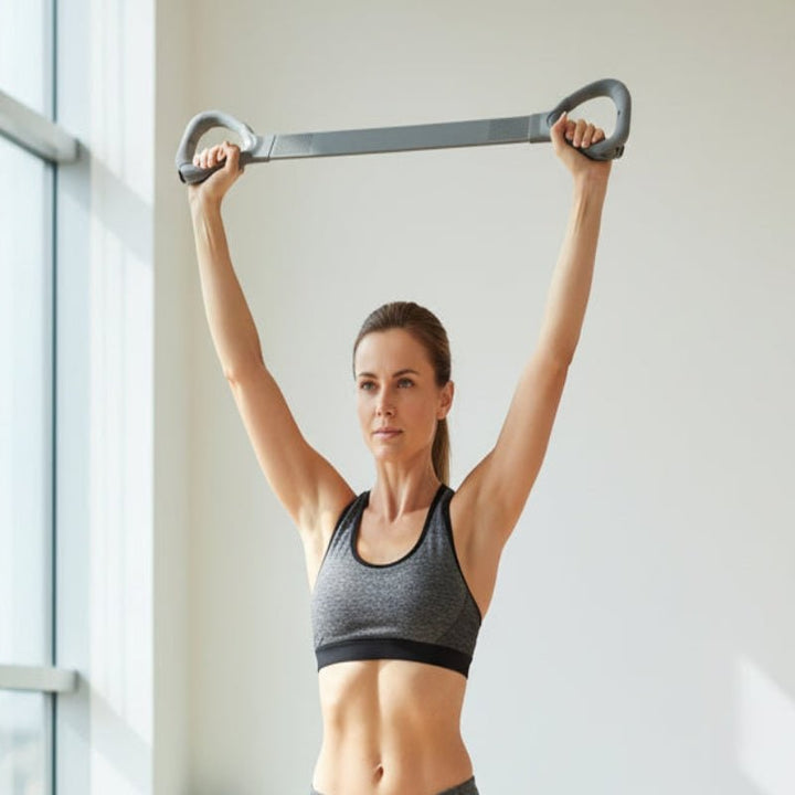 Resistance Band Exercise Figure 8 with Loop Handles and Textured Grip