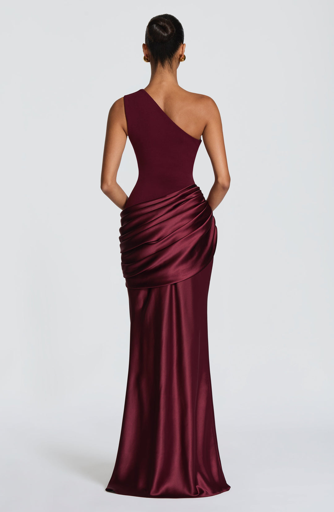 Abbey One-Shoulder Satin Maxi Dress