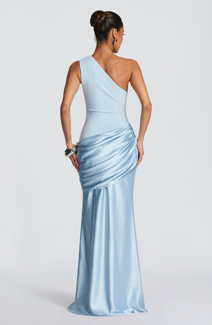 Abbey One-Shoulder Satin Maxi Dress